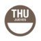 Nevs DaySpots - Thursday/Jueves 2" circle White w/Brown DDOT-THS2 - alternate 1
